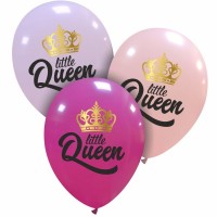 Little Queen Superior 12" Latex Balloons 25Ct Printed 1 side