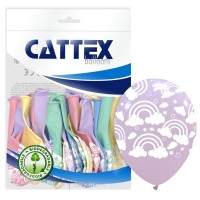 Matte Rainbows Cattex 12" Latex Balloons 20CT
