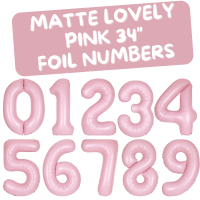 34" Matte Lovely Pink Foil Numbers 0 to 9
