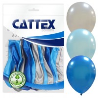 Cattex Luxury Blue Mix Metal 12" Latex Balloons 20Ct