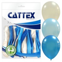 Cattex Shiny Blue Metal 12" Latex Balloons 20Ct