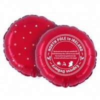 North Pole to Ireland 18" Christmas Foil Balloon UNPACKAGED (Printed text 1 Side, snow on back)