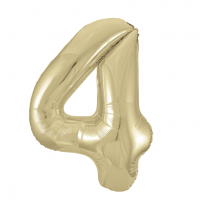 34" Gold Number 4 Foil Balloon New