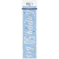 Blue/Silver Glitz Foil Happy 50th Birthday Banner 9FT