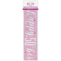 Pink/Silver Glitz Foil Happy 50th Birthday Banner 9FT