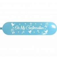 Crozier Blue Giant "On My Confirmation" Totem Balloon 87" x 19.5"