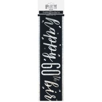 Black/Silver Glitz Happy 60th Birthday Foil Banner 9ft