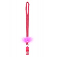 Whistle 5.5cm Pink W/80cm Cord W/Fur