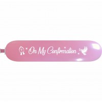 Crozier Pink  "On My Confirmation" Totem Balloon 67" x 12"