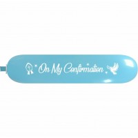 Crozier Blue  "On My Confirmation" Totem Balloon 67" x 12"