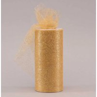 6" Gold Glitter Tulle (15cm x 23m)