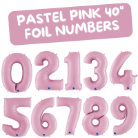 40" Pastel Pink Foil Numbers 0 to 9