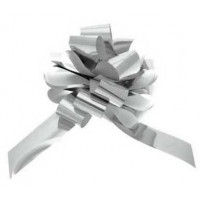 Metallic Silver Pull Bow 50mm - Pack of 20