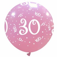 32" Pink 30 Latex Balloon 1Ct