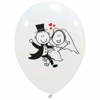 Newlyweds 12" Latex Balloons 25Ct Printed 1 Side