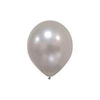 Superior 5" Metallic Pro Pure Silver Latex Balloons 100ct