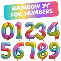 34" Rainbow Foil Numbers 0 to 9