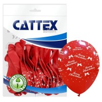 Red Merry Christmas Cattex 12" Latex Balloons 20CT