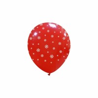 Red Snow Flakes 5" Latex Balloons 50Ct