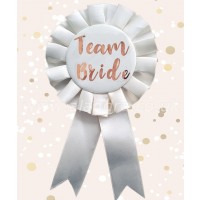 Cream & Gold Team Bride Rosette Badge 1Ct