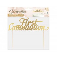 First Communion Gold Acrylic Cake Topper