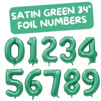 34" Satin Green Numbers 0 to 9