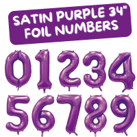 34" Satin Purple Foil Numbers 0 to 9