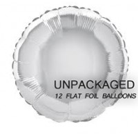 Silver - Round Shape - 18" foil balloon (Pack of 12, Flat)