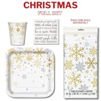 Silver and Gold Holiday Snowflakes Set