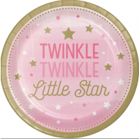 One Little Star Girl 1st Birthday 9" Paper Plates 8ct