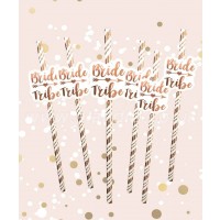 Bride Tribe Rose Gold Straws Pack of 6