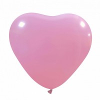 Pink Superior Heart 17" Latex Balloon 10Ct