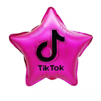TIKT0K Fuchsia Star 18" Foil Balloon (unpackaged)