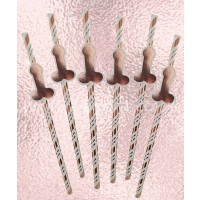 Rose Gold Willy Straws Pack of 6