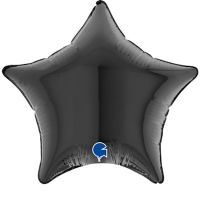 4" Star Foil Balloons Black Pack of 10 GRABO
