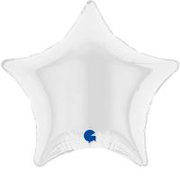 4" Star Foil Balloons White Pack of 10 GRABO