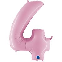 40" Pastel Pink No. 4 - Number Foil Balloon