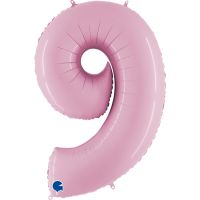 40" Pastel Pink No. 9 - Number Foil Balloon