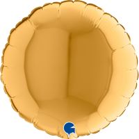 9" Round Foil Balloons Gold Pack of 5 GRABO