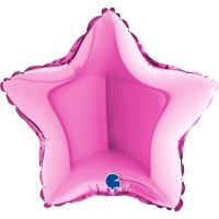 9" Star Foil Balloons Fuxia Pack of 5 GRABO