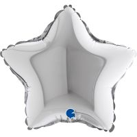9" Star Foil Balloons Silver Pack of 5 GRABO