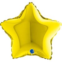 9" Star Foil Balloons Yellow Pack of 5 GRABO