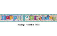 Happy 1st Birthday Prismatic Banner - 12Ft.