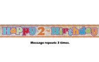 Happy 2nd Birthday Prismatic Banner - 12Ft.