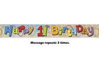 Happy 11th Birthday Prismatic Banner - 12Ft.