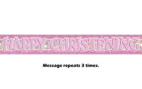 Pink Christening Prismatic Banner - 12Ft.