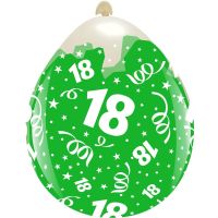 Age 18 Clear & Green 18" Stuffing Balloon 10Ct