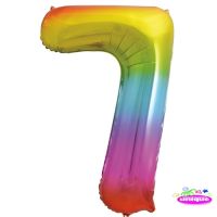 34" Rainbow No. 7 - Number Foil Balloon