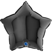 Star 18" Black Foil Balloon GRABO Flat