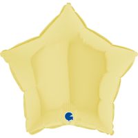 Star 18" Matte Yellow Foil Balloon GRABO Flat